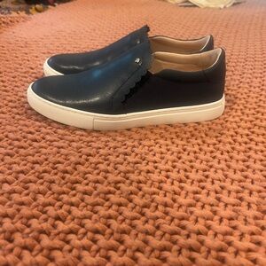 Kate Spade Navy  and White Scalloped Sneakers